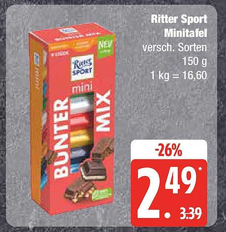 Ritter Sport Minitafel BUNTER MIX