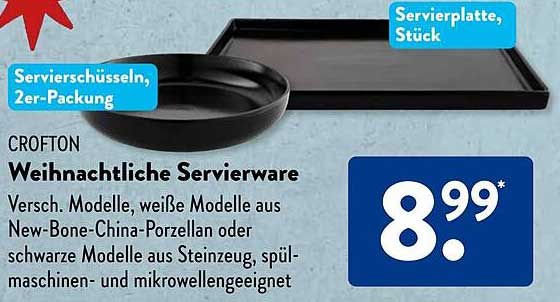 Weihnachtliche Servierware