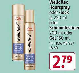 Wellaflex Haarspray oder -lack je 250 ml oder Schaumfestiger 200 ml oder Gel 150 ml