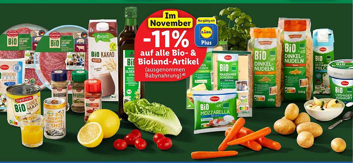 -11% auf alle Bio- & Bioland-Artikel!