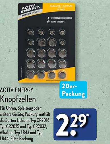 ACTIV ENERGY Knopfzellen