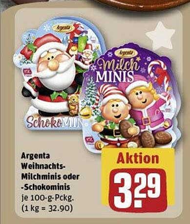 Argenta Weihnachts-Milchminis oder -Schokominis