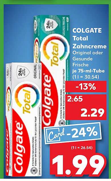 COLGATE Total Zahnpasta Original oder Gesunde Frische