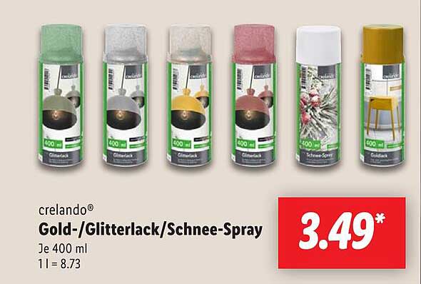 crelando® Gold-/Glitterlack/Schnee-Spray