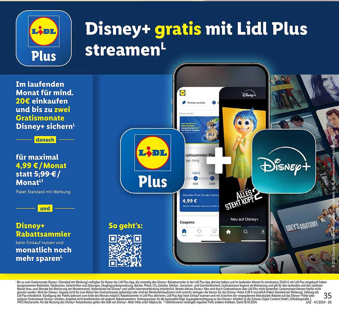 Disney+ gratis mit Lidl Plus streamen