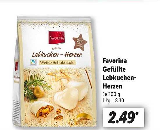 Favorina Gefüllte Lebkuchen-Herzen