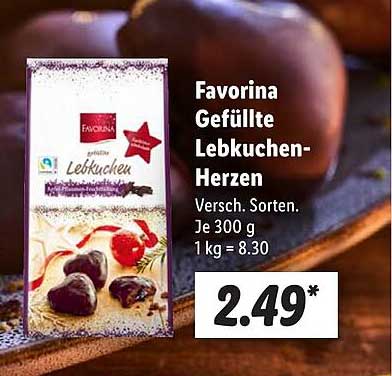 Favorina Gefüllte Lebkuchen-Herzen