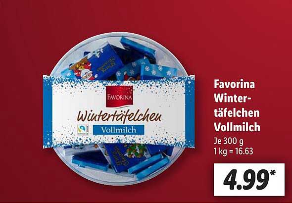 Favorina Wintertäfelchen Vollmilch