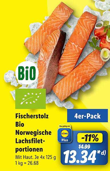 Fischerstolz Bio Norwegische Lachsfiletportionen