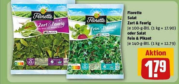 Florette Salat Zart & Feurig oder Salat Fein & Pikant