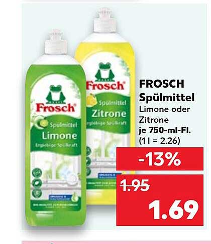 FROSCH Spülmittel Limone oder Zitrone