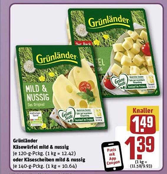 Grünländer Käsewürfel mild & nussig