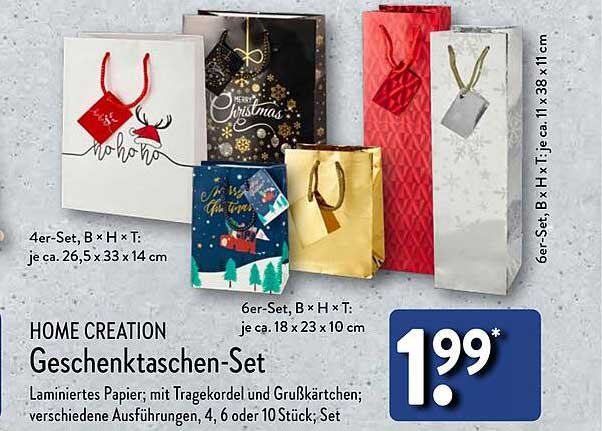 HOME CREATION Geschenktaschen-Set