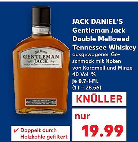 JACK DANIEL'S Gentleman Jack Double Mellowed Tennessee Whiskey