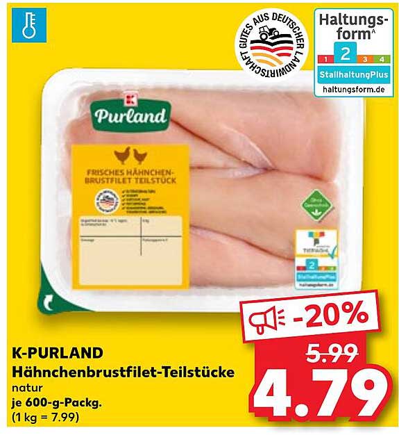 K-PURLAND Hähnchenbrustfilet-Teilstücke