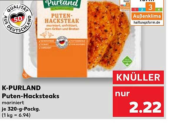 K-PURLAND Puten-Hacksteaks