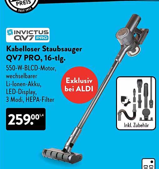 Kabelloser Staubsauger QV7 PRO, 16-tlg.