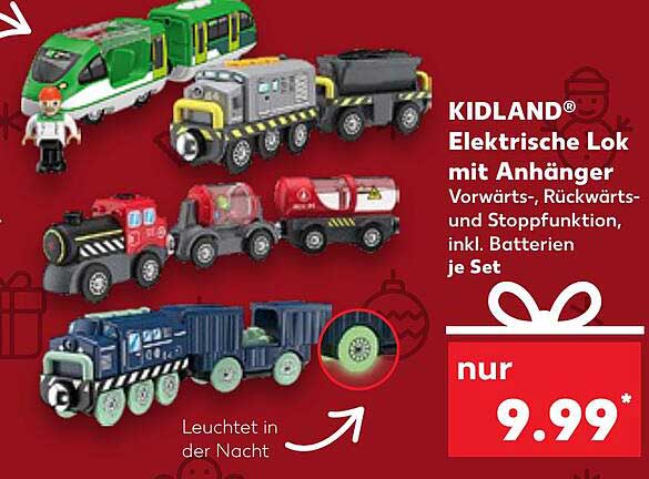 KIDLAND® Elektrische Lok mit Anhänger