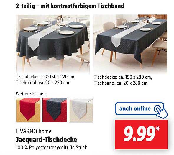 LIVARNO home Jacquard-Tischdecke