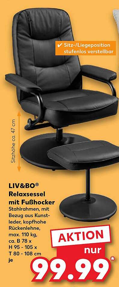 LIV&BO® Relaxsessel mit Fußhocker