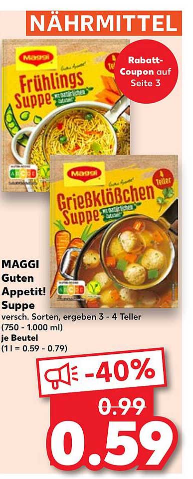 MAGGI Frühlings Suppe  
MAGGI Grießklößchen Suppe  