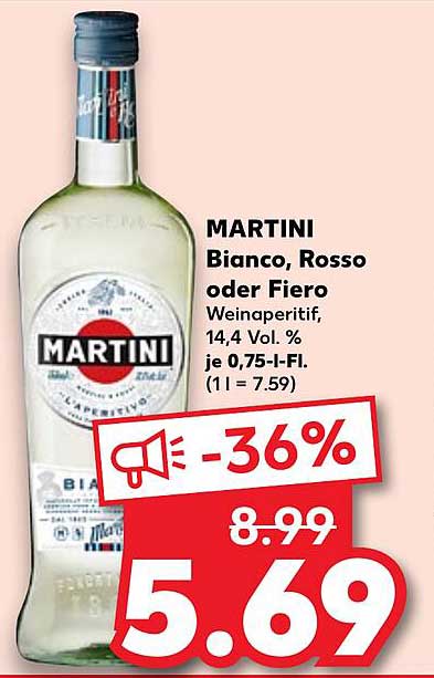 MARTINI Bianco, Rosso oder Fiero