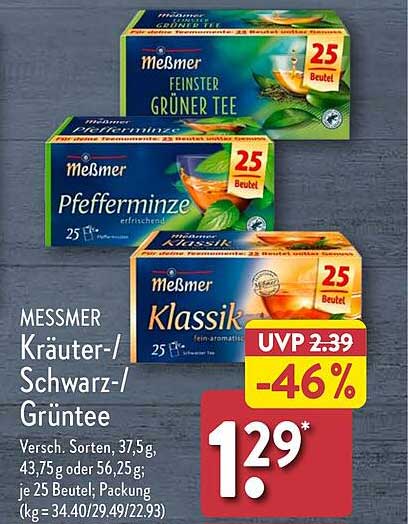 MESSMER Kräuter-/Schwarz-/Grüntee