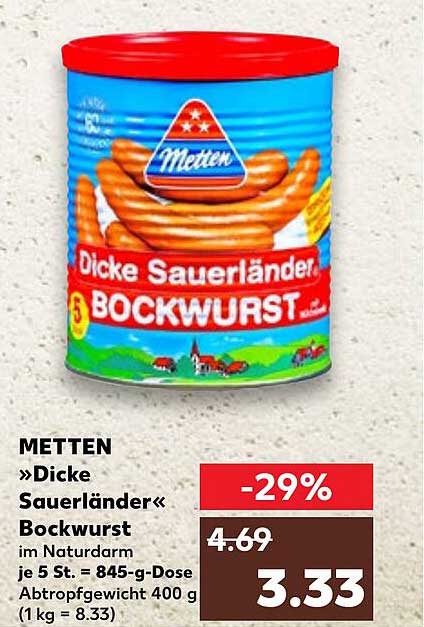 METTEN »Dicke Sauerländer« Bockwurst