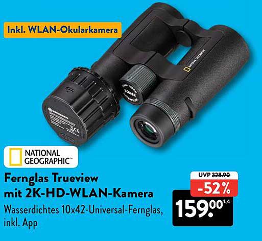 National Geographic Fernglas Trueview mit 2K-HD-WLAN-Kamera