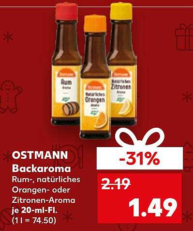 OSTMANN Backaroma Rum-, natürliches Orangen- oder Zitronen-Aroma