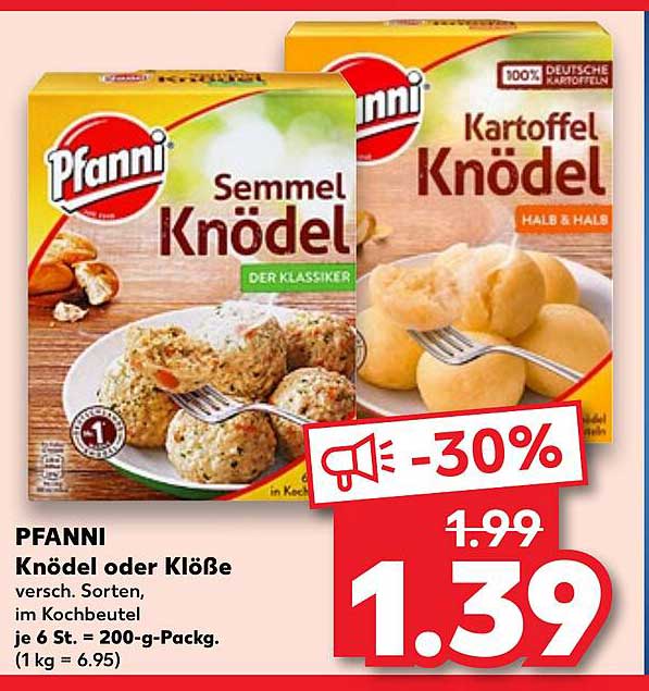 Pfanni Semmel Knödel oder Kartoffel Knödel