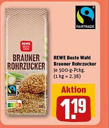 REWE Beste Wahl Brauner Rohrzucker