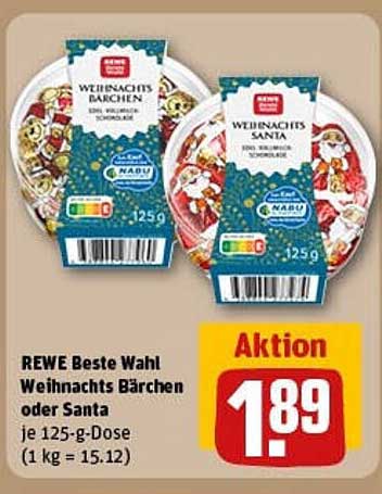 REWE Beste Wahl Weihnachts Bärchen oder Santa