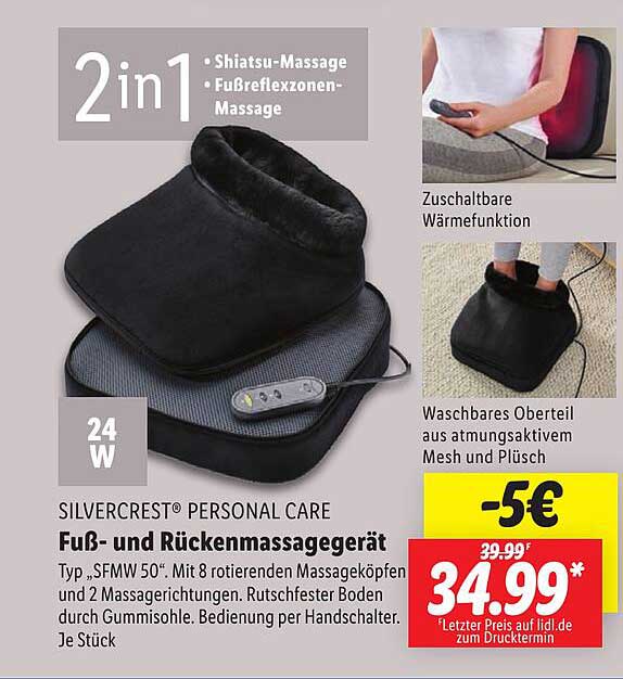 SILVERCREST® PERSONAL CARE Fuß- und Rückenmassagegerät