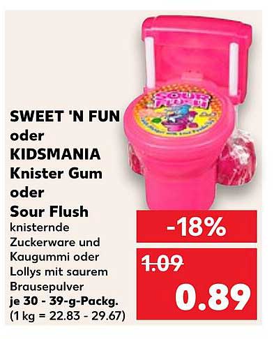 SWEET 'N FUN oder KIDSMANIA Knister Gum oder Sour Flush