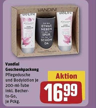 Vandini Geschenkpaczkung Pflege Dusche und Bodylotion je 200-ml-Tube inkl. Becher-to-Go, je Pckg.