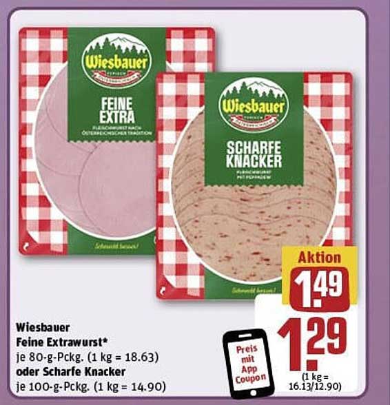 Wiesbauer Feine Extrawurst oder Scharfe Knacker