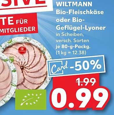 WILTMANN Bio-Fleischkäse oder Bio-Geflügel-Lyoner