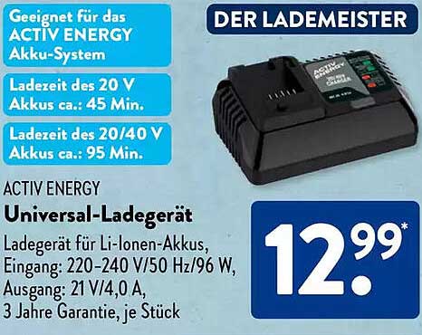 ACTIV ENERGY Universal-Ladegerät