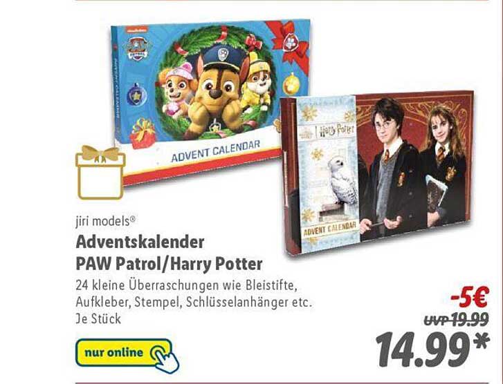 Adventskalender PAW Patrol/Harry Potter