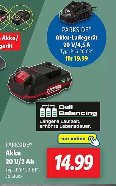 Akku-Ladegerät 20 V/4,5 A Typ „PLG 20 C3“