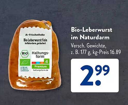 Bio-Leberwurst im Naturdarm