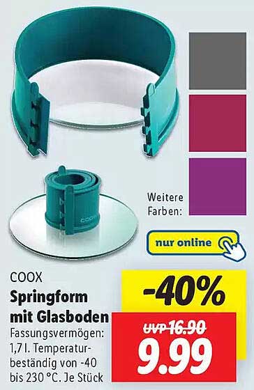 COOX Springform mit Glasboden