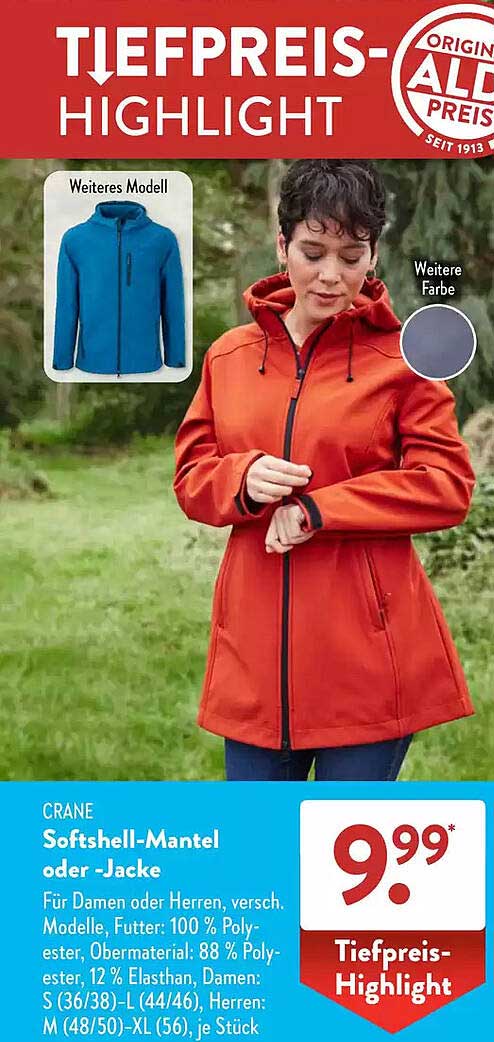 CRANE Softshell-Mantel oder -Jacke