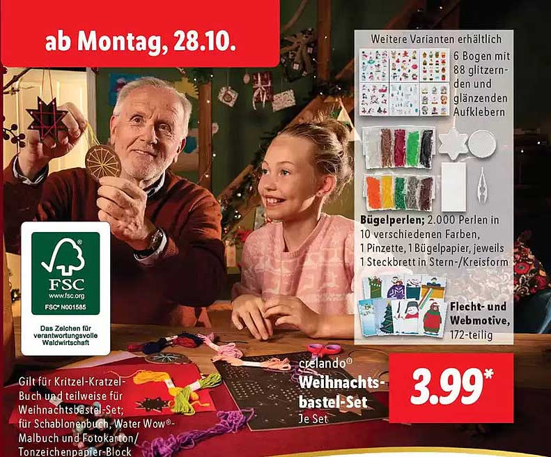 Crelando® Weihnachtsbastel-Set