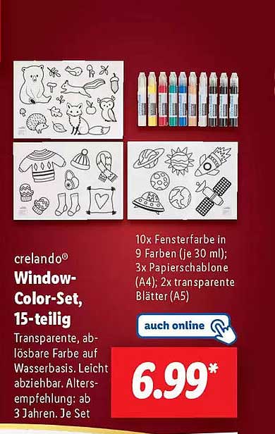 crelando® Window-Color-Set, 15-teilig