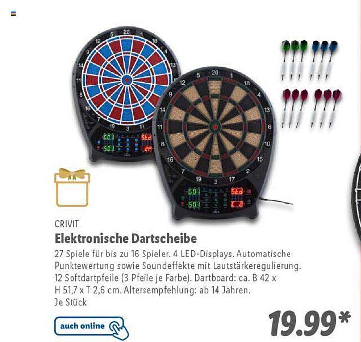 CRIVIT Elektronische Dartscheibe