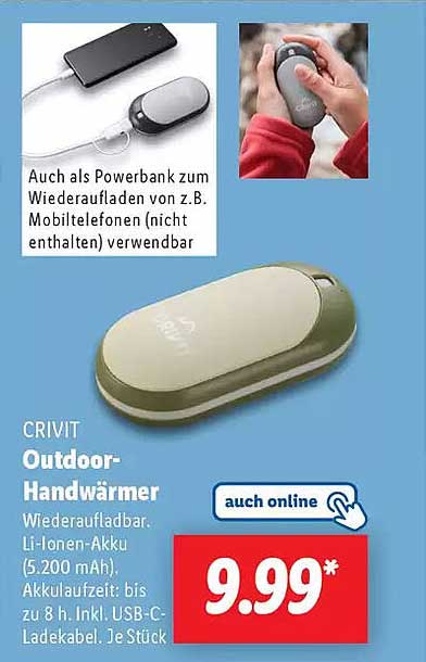 CRIVIT Outdoor-Handwärmer