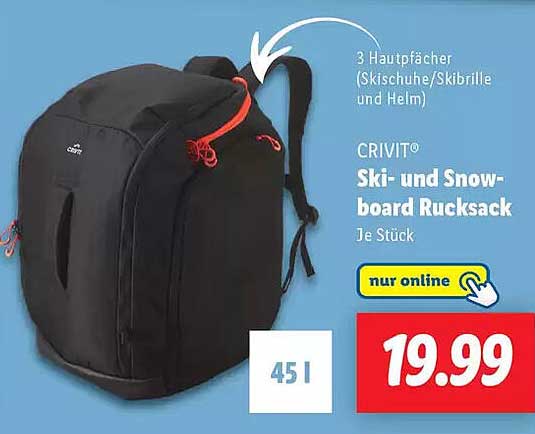 CRIVIT® Ski- und Snowboard Rucksack