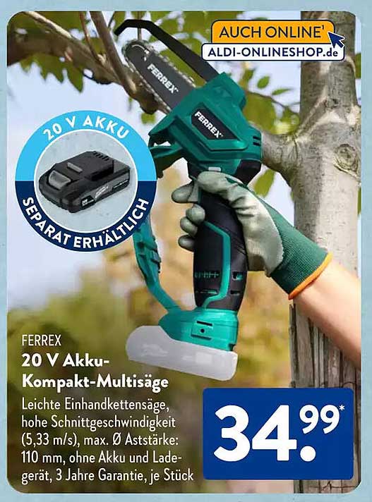 FERREX 20 V Akku-Kompakt-Multisäge